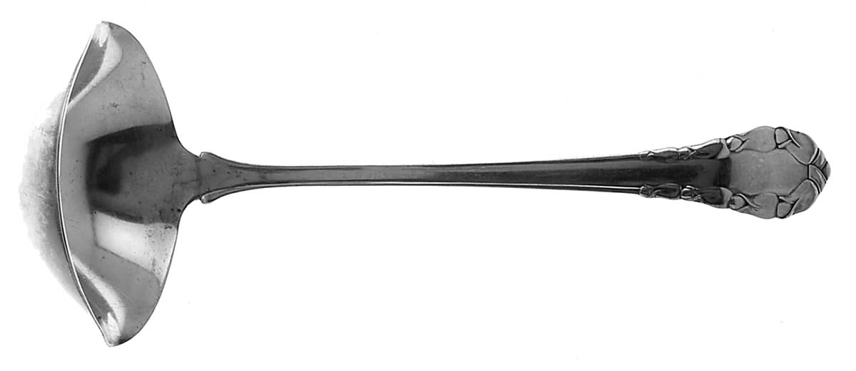 Lily of The Valley-Rose (Sterling) Solid Gravy Ladle by Georg Jensen (Denmark)-1