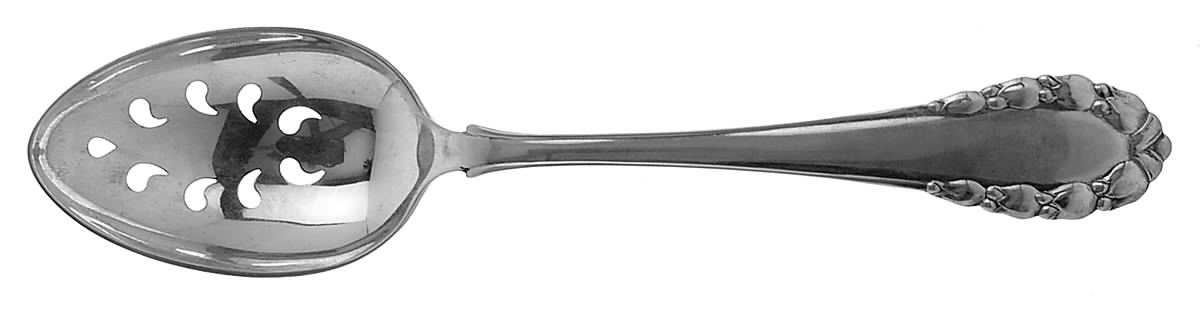 Lily of The Valley-Rose (Sterling) Pierced Tablespoon (Serving Spoon) by Georg Jensen (Denmark)-1