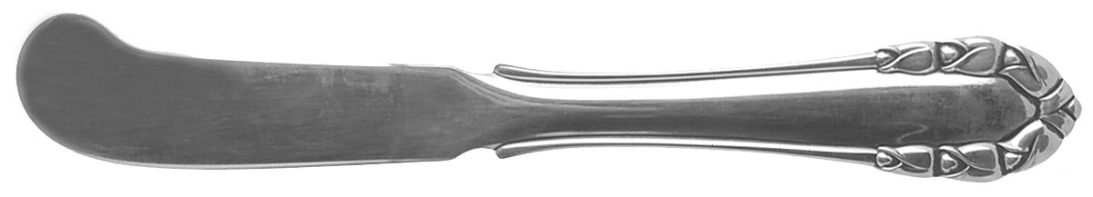 Lily of The Valley-Rose (Sterling) Flat Handle Butter Spreader by Georg Jensen (Denmark)-1
