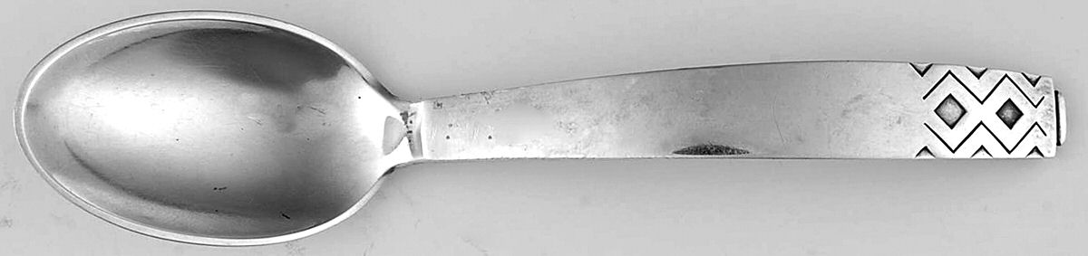 Mayan (Sterling, 1937) Five O'Clock Teaspoon by Georg Jensen (Denmark)-1