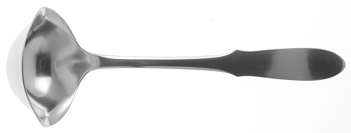 Mitra (Stainless) Solid Gravy Ladle by Georg Jensen (Denmark)-1