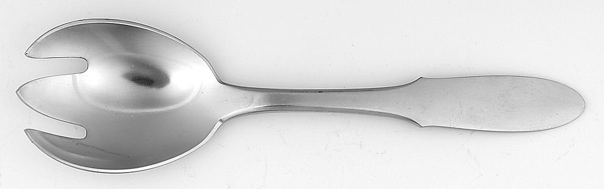 Mitra (Stainless) Solid Compote Serving Fork by Georg Jensen (Denmark)-1