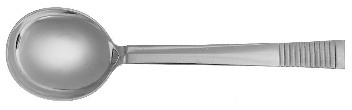 Parallel (Sterling, 1931) Round Bowl Soup Spoon (Bouillon) by Georg Jensen (Denmark)-1