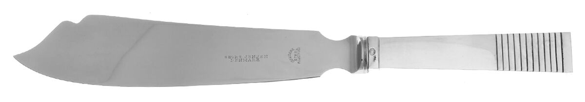 Parallel (Sterling, 1931) Cake Knife with Stainless Blade by Georg Jensen (Denmark)-1