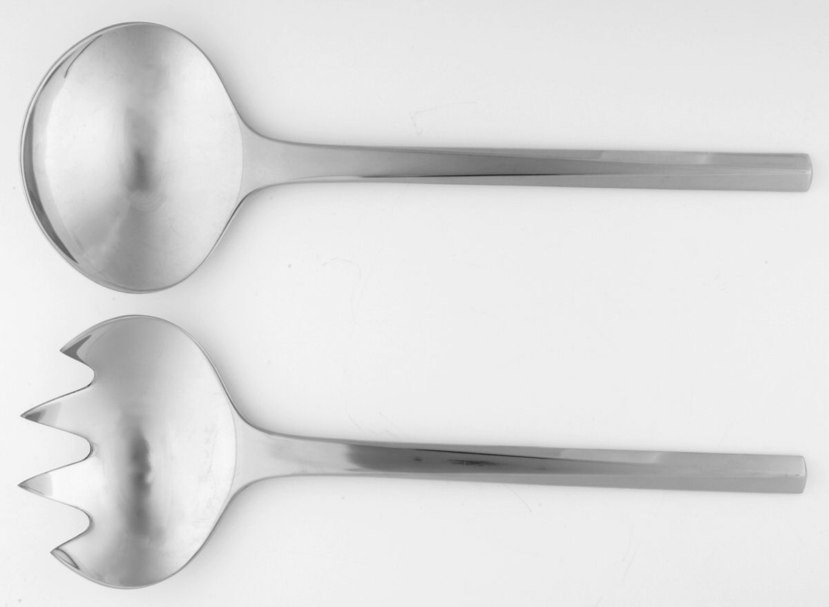 Prism (Stainless) Solid Serving Set by Georg Jensen (Denmark)-1