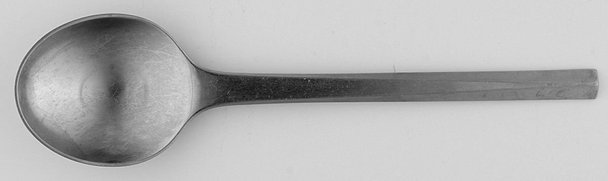 Prism (Stainless) Round Bowl Soup Spoon (Cream Soup) by Georg Jensen (Denmark)-1