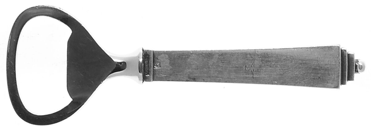 Pyramid (Sterling, 1927) Bottle Opener with Stainless Bowl by Georg Jensen (Denmark)-1