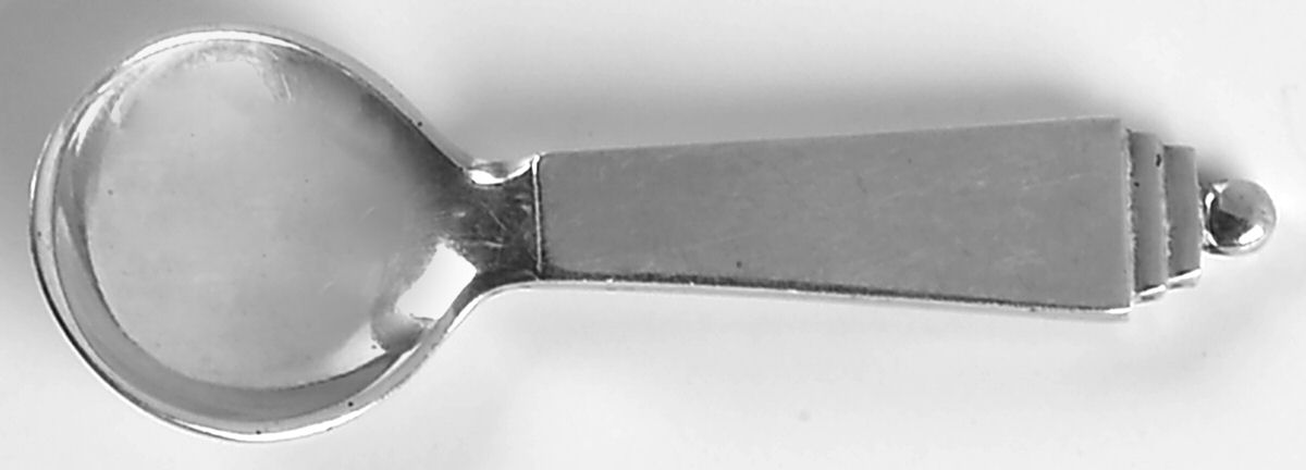 Pyramid (Sterling, 1927) Individual Salt Spoon by Georg Jensen (Denmark)-1