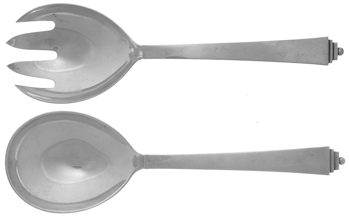 Pyramid (Sterling, 1927) Small Solid Serving Set by Georg Jensen (Denmark)-1