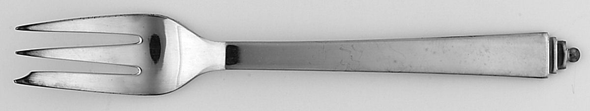Pyramid (Silverplate) Pastry Fork by Georg Jensen (Denmark)-1