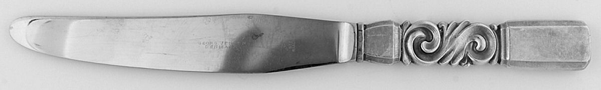 Scroll (Sterling, 1927) European Modern Hollow Knife by Georg Jensen (Denmark)-1