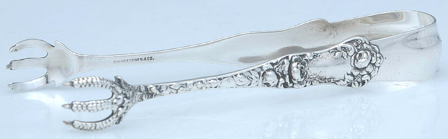 American Beauty (Sterling, 1896) Small Sugar Tongs by George W Shiebler-1