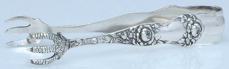 American Beauty (Sterling, 1896) Large Sugar Tongs by George W Shiebler-1