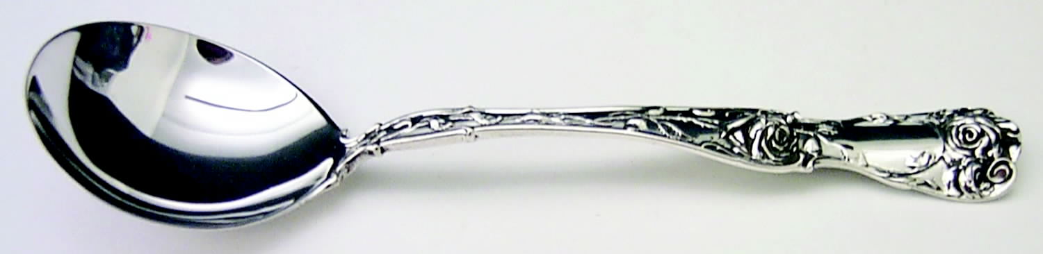 American Beauty (Sterling, 1896) Round Bowl Soup Spoon (Gumbo) by George W Shiebler-1