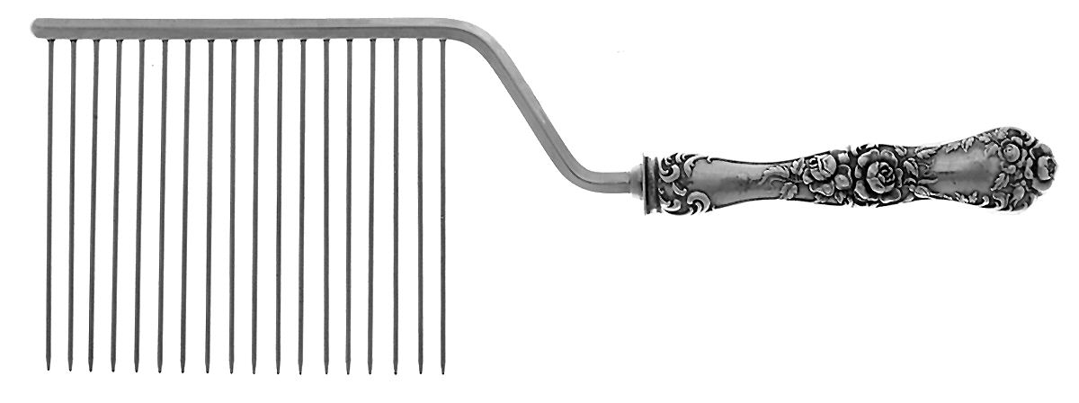 American Beauty (Sterling, 1896) Cake Breaker with Silverplate Prongs by George W Shiebler-1