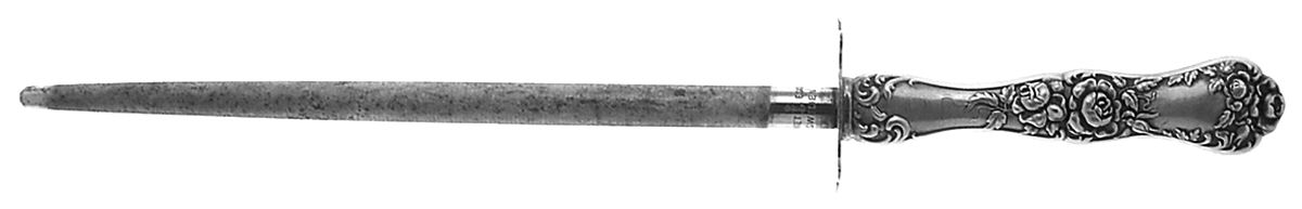 American Beauty (Sterling, 1896) Large Roast Steel Rod Knife Sharpener by George W Shiebler-1