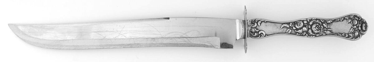 American Beauty (Sterling, 1896) Large Stainless Blade Roast Carving Knife by George W Shiebler-1