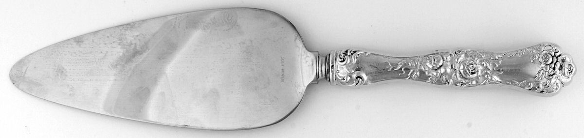 American Beauty (Sterling, 1896) Pie Server with Stainless Blade by George W Shiebler-1