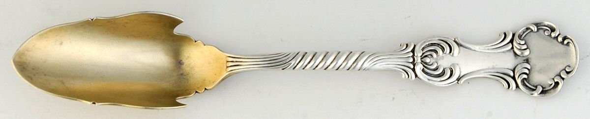 Louvre (Sterling, 1890) Solid Large Cheese Scoop by George W Shiebler-1