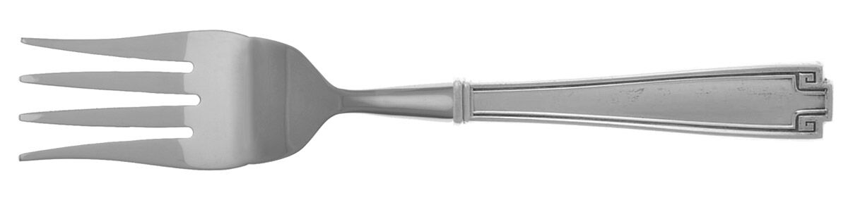 Etruscan (Sterling, 1913) Cold Meat Fork Large, Stainless Tines HC by Gorham Silver-1
