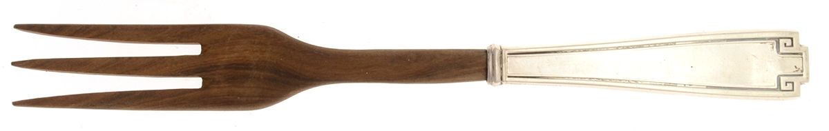 Etruscan (Sterling, 1913) Salad Serving Fork Wooden Prongs by Gorham Silver-1