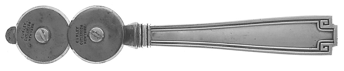 Etruscan (Sterling, 1913) Silverplate Guard Steel Wheels Knife Sharpener by Gorham Silver-1
