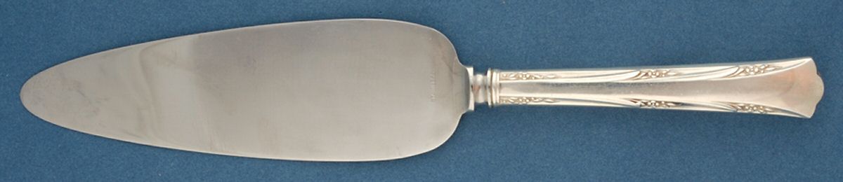 Greenbrier (Sterling, 1938, No Monos) Pie Server with Stainless Blade by Gorham Silver-1