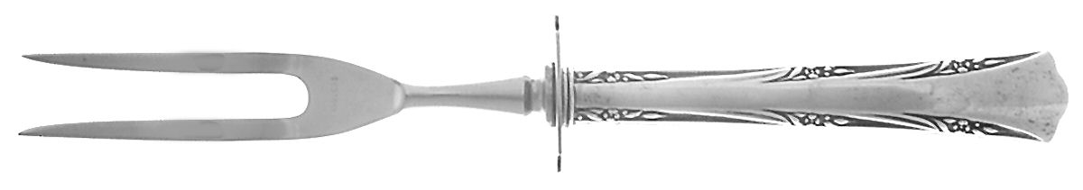 Greenbrier (Sterling, 1938, No Monos) Small Steak Carving Fork with Stainless Prongs by Gorham Silver-1