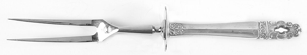 Hispana-Sovereign (Sterling, 1968) Lg Carving/Roast Fork-Stn Prong w/Sterling Guard by Gorham Silver-1