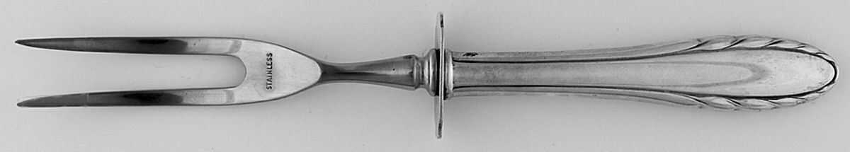 Lyric (Sterling, 1940, No Monos) Small Carving Fork W/Sterling Guard by Gorham Silver-1