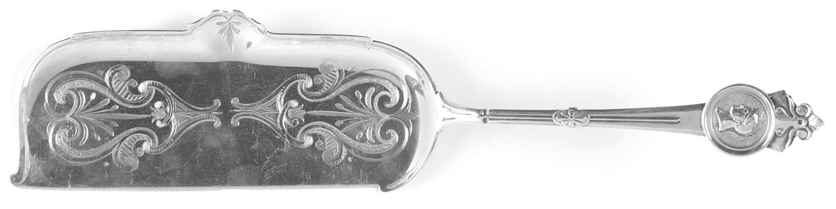 Medallion (Sterling, 1864) Large Flat Handle Crumb Knife/Crumber by Gorham Silver-1