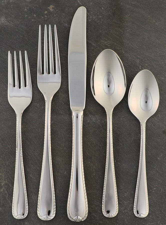 Ribbon Edge II (Stainless) 5 Piece Place Setting by Gorham Silver-1