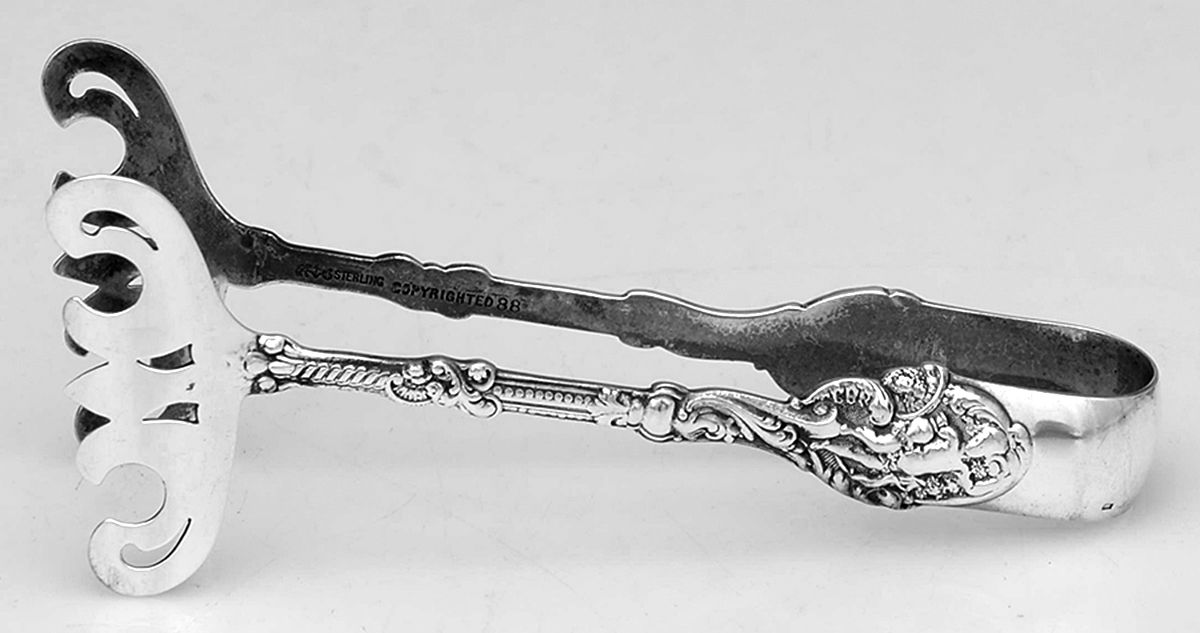 Versailles (Sterling, 1888, No Monograms) Solid Individual Asparagus Tongs by Gorham Silver-1
