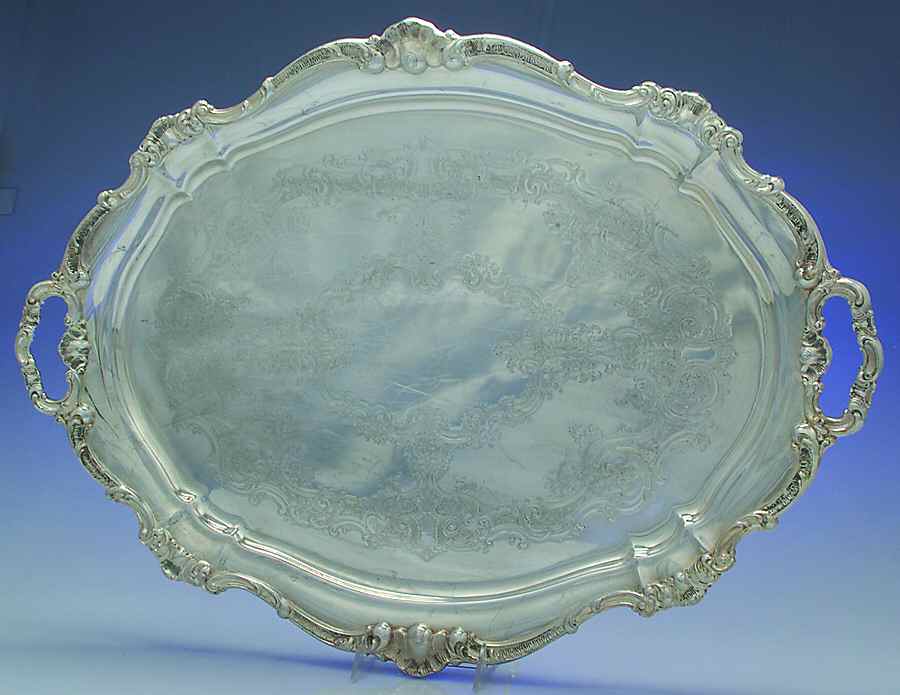 Strasbourg (Silverplate, Hollowware) Large Silverplate Waiter Tray by Gorham Silver-1