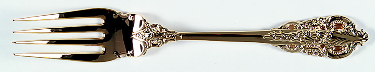 Baroque (Gold Electroplate) Medium Solid Cold Meat Serving Fork by Godinger-1