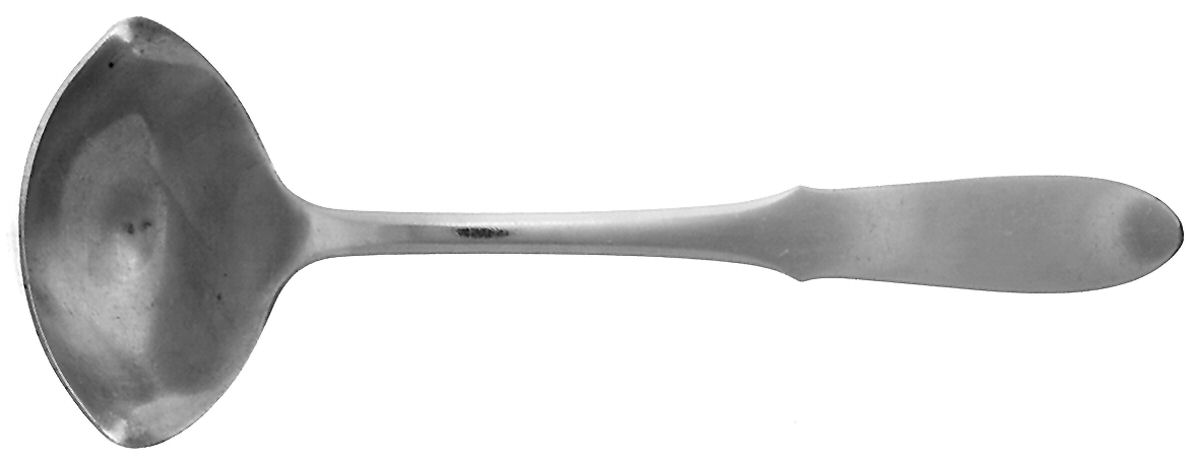 Mitra (Silverplate) Solid Gravy Ladle by Georg Jensen (Denmark)-1