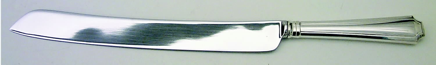 Fairfax (Sterling, 1910, Monograms) Wedding Cake Knife with Stainless Blade HC by Gorham Silver-1