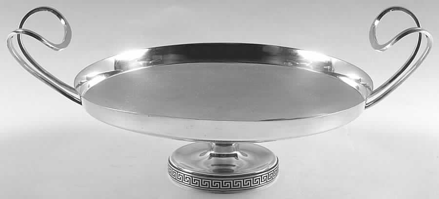 Etruscan (Sterling, Hollowware) 2 Handle Round Pedestal Centerpiece by Gorham Silver-1