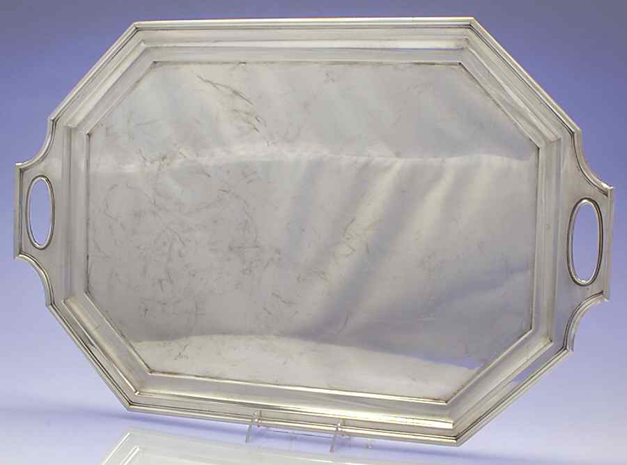 Fairfax (Sterling, Hollowware) Large Waiter Tray by Gorham Silver-1
