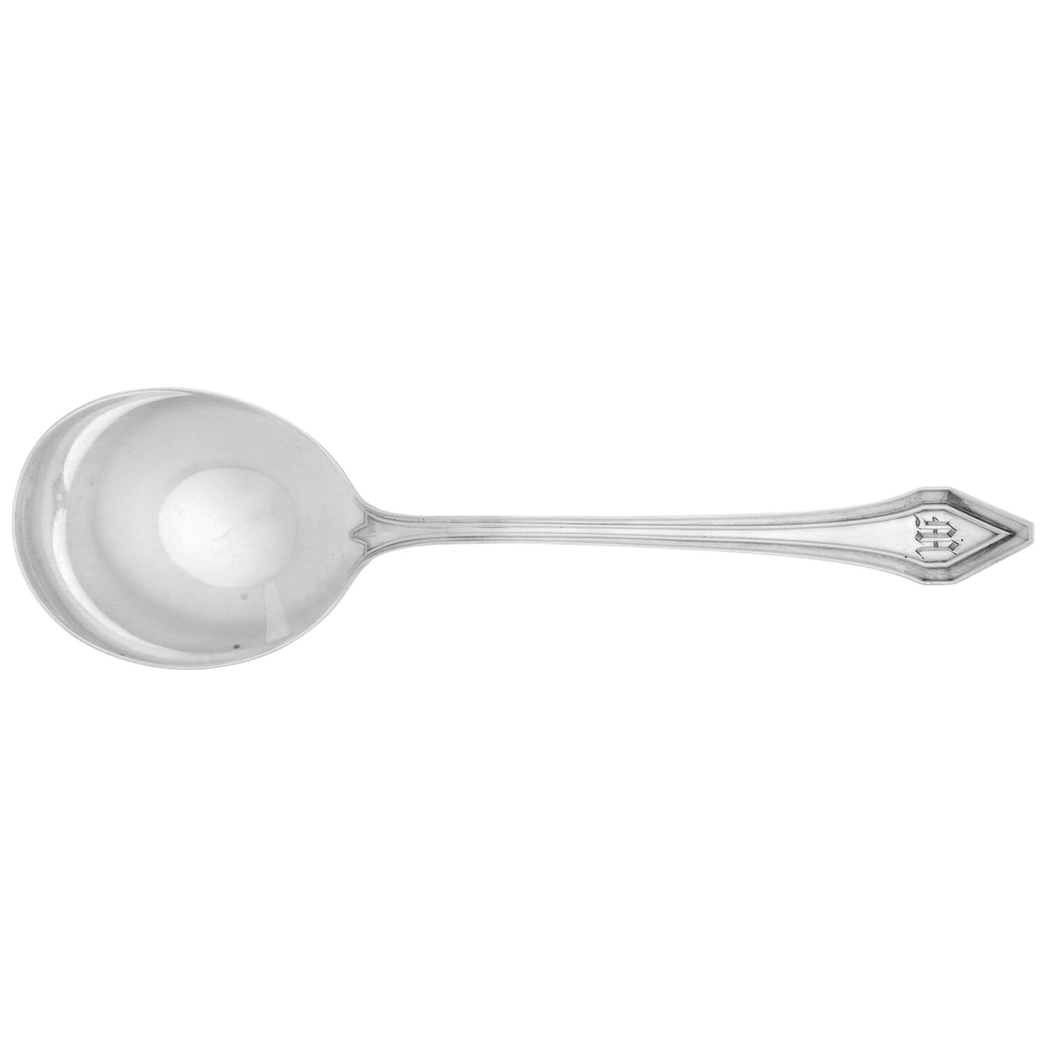 Clermont (Sterling, 1915, Monograms) Round Bowl Soup Spoon (Gumbo) by Gorham Silver-1