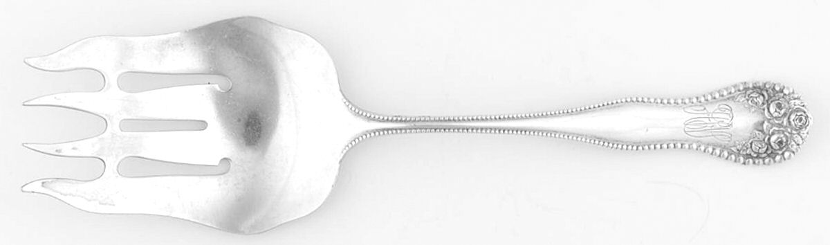 Lancaster (Sterling, 1897, Monograms) Small Solid Fish Serving Fork by Gorham Silver-1