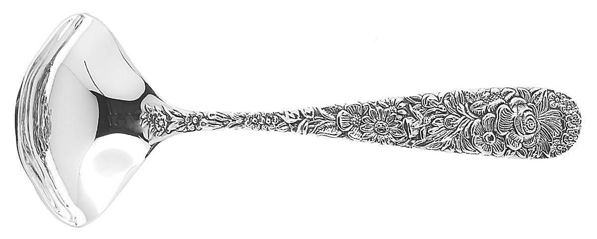 Olde Bouquet (Silverplate) Solid Gravy Ladle by Godinger-1