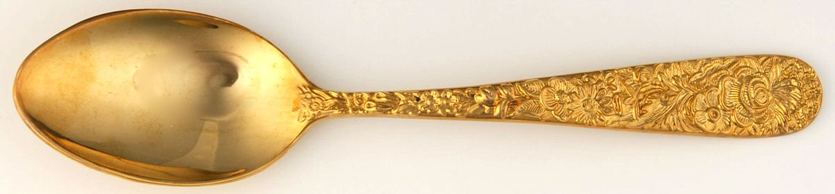 Golden Olde Bouquet (Gold Electroplate) Place/Oval Soup Spoon by Godinger-1