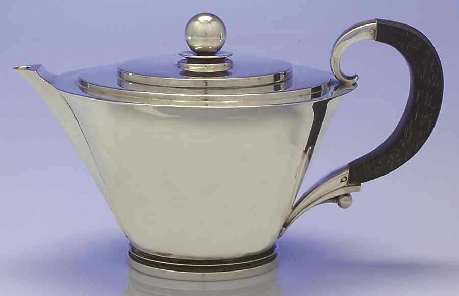 Pyramid (Sterling, 1927, Hollowware) Teapot by Georg Jensen (Denmark)-1