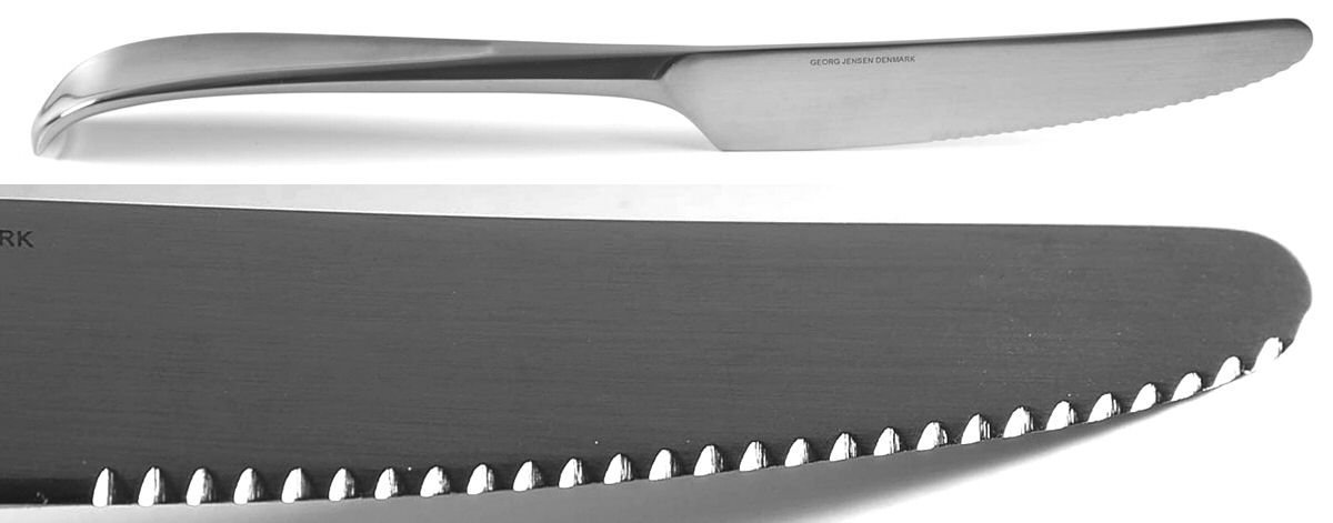 Vivianna (Stainless, Satin) New French Long Handle Dinner Grill Knife by Georg Jensen (Denmark)-1