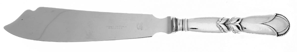 Ornamental Items (Sterling) Cake Knife with Stainless Blade by Georg Jensen (Denmark)-1