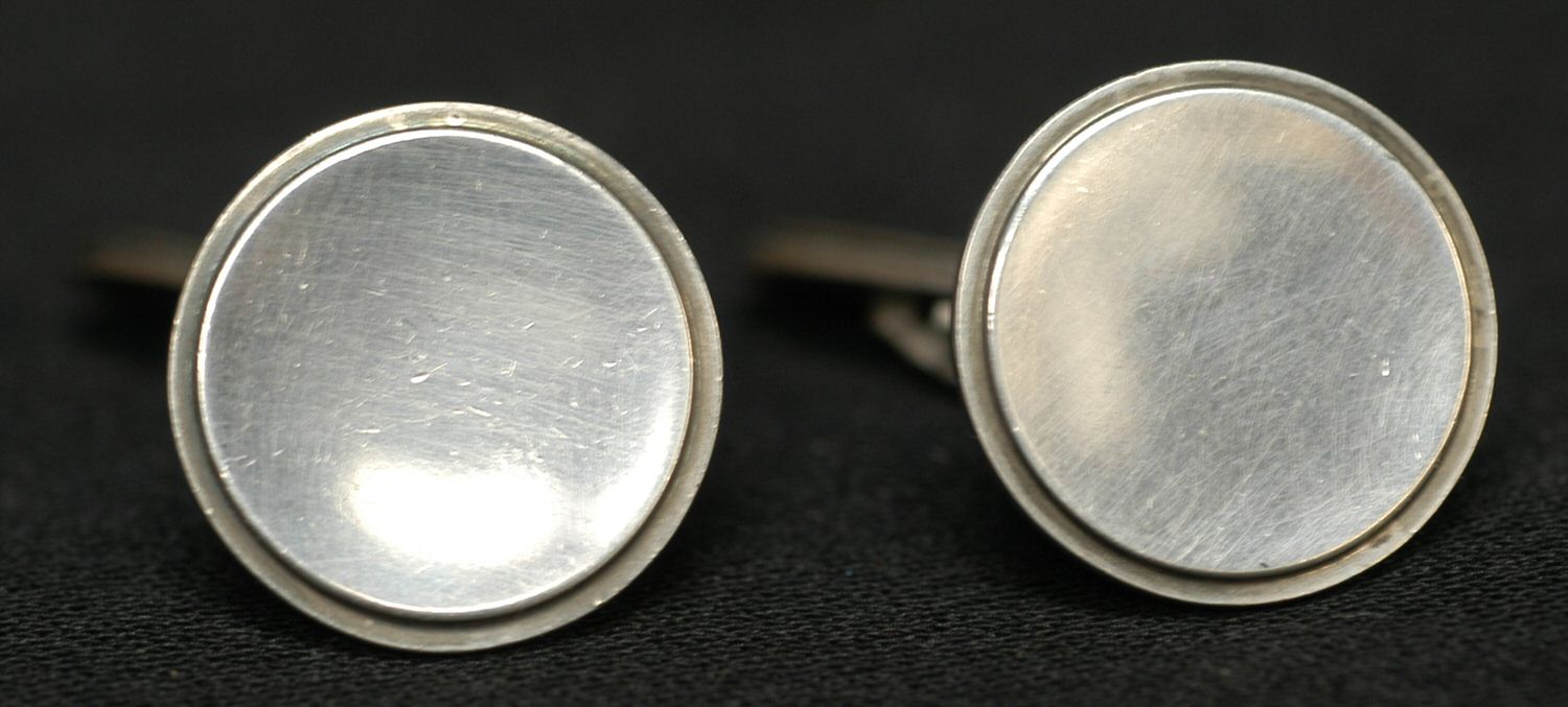 Jewelry (Sterling, Holloware) Cuff Link - Set of 2 by Georg Jensen (Denmark)-1