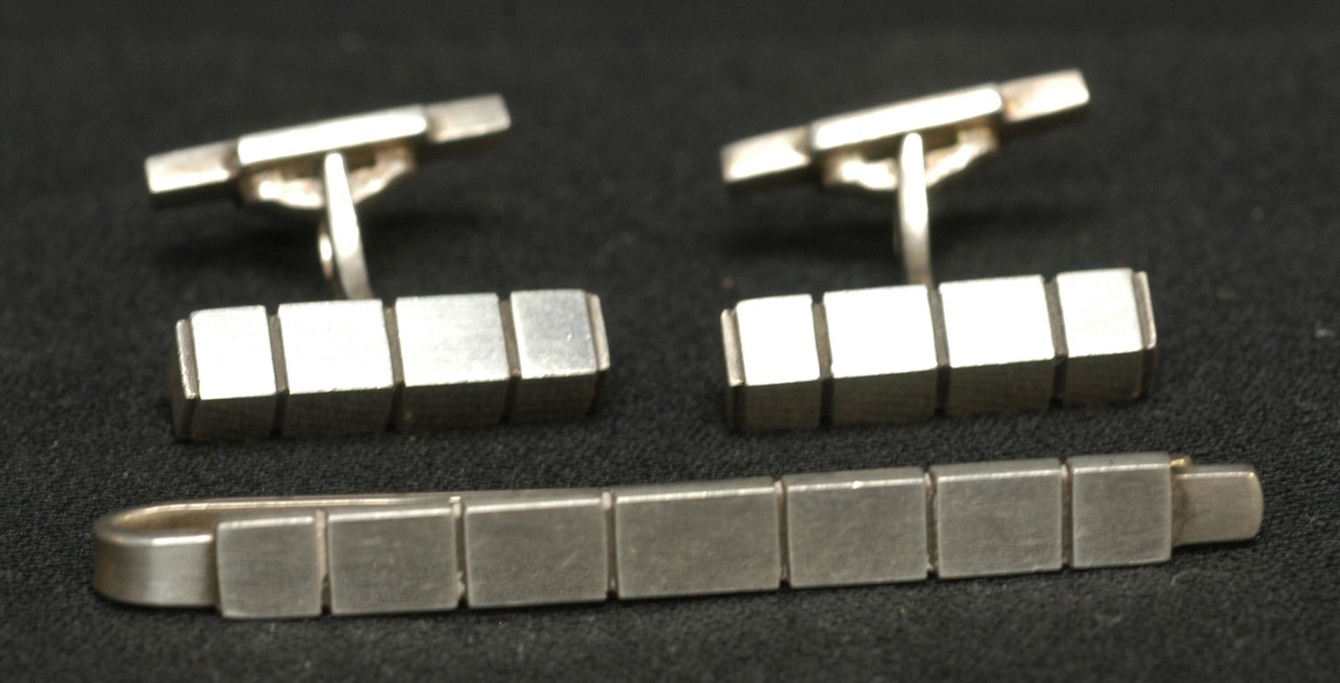 Jewelry (Sterling, Holloware) Tie Clip by Georg Jensen (Denmark)-1