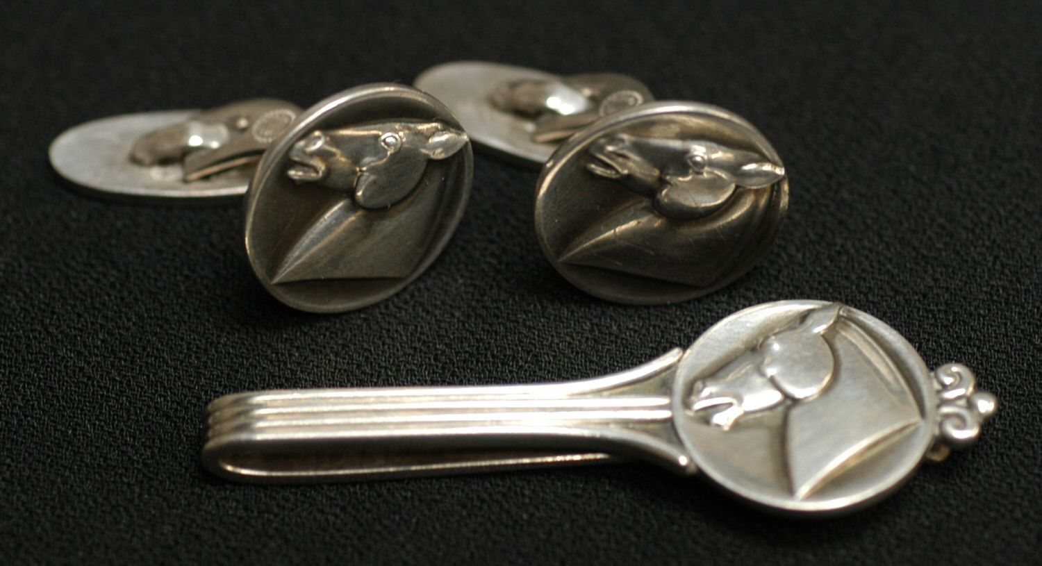 Jewelry (Sterling, Holloware) Tie Clip by Georg Jensen (Denmark)-1