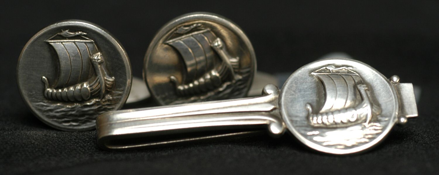 Jewelry (Sterling, Holloware) Tie Clip by Georg Jensen (Denmark)-1